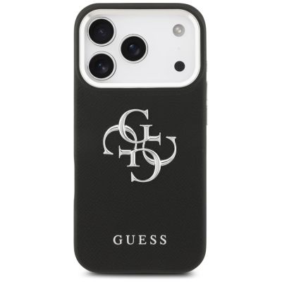 3. Guess Grained Big 4G Classic Logo Hülle für iPhone 17 Pro - Schwarz