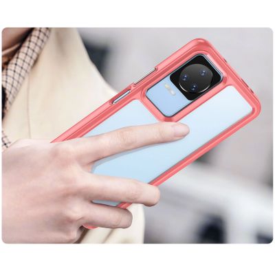 5. Weltraumhülle Xiaomi Poco F4 5G Hülle mit flexiblem Rahmen rot