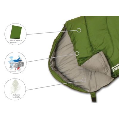 25. TOURISTEN-SCHLAFSACK NEPAL 210x80x50CM GREEN ENERO CAMP