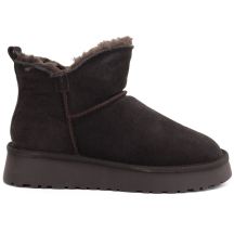 Damen-Lederstiefeletten, braune Plateau-Schneestiefel, Vinceza 97961