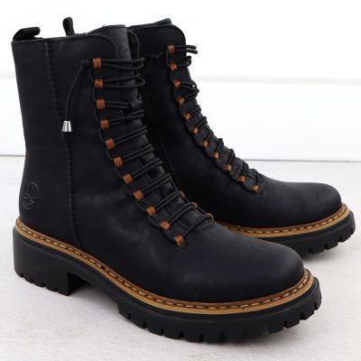 3. Damen-Winterstiefel im Worker-Stil, schwarz, Rieker 72653-00