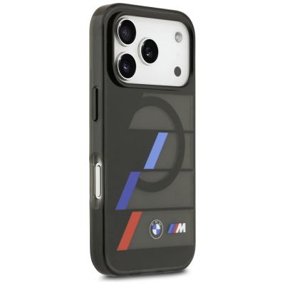 4. BMW M IML Metallknöpfe, dreifarbige Linien, MagSafe-Hülle für iPhone 17 Pro Max – Schwarz
