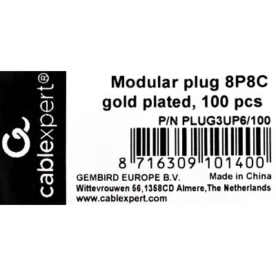 2. GEMBIRD RJ45-Stecker (100 Stück) Kat. 5E, UTP, 8P8C