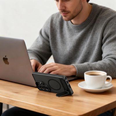 15. Tech-Protect MagRack MagSafe Hülle für Samsung Galaxy S26 Ultra – Mattschwarz