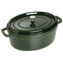 Ovaler gusseiserner Topf Staub – Grün, 5,5 l