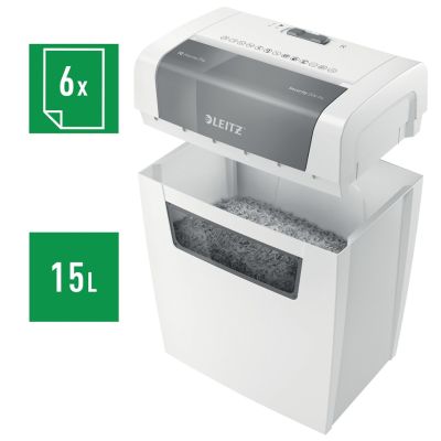 6. Leitz IQ Home Aktenvernichter, P4, 6 Blatt, 15-Liter-Auffangbehälter