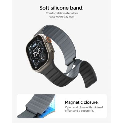 6. Spigen Athlex Air M Armband für Apple Watch 44 / 45 / 46 / 49 mm – Schwarz und Grau