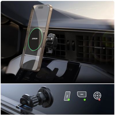 9. Joyroom JR-ZS412 Halterung mit Qi2 15W Ladegerät, Auto, für Lüftungsschlitze - schwarz