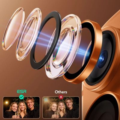 6. ESR Armorite Kameralinsenglas für iPhone 17 Pro / Max / 15 Pro / Max / 16 Pro / Max / 17 Pro / Max – Orange
