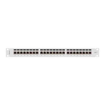 8. LANBERG Patchpanel, 24 Ports, 1 HE, 19" CAT.7 FTP, Grau, PPS7-1024-S
