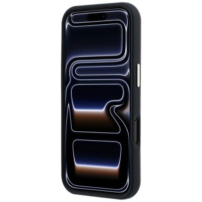 5. Guess MagSafe Hülle mit genarbtem, rundem Strass-Logo für iPhone 18 Pro Max / 17 Pro Max – Burgunderrot
