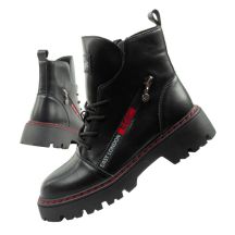 Lee Cooper Stiefel, Damenstiefel, Lederstiefel, Schwarz, Rot, Warm