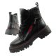 Lee Cooper Stiefel, Damenstiefel, Lederstiefel, Schwarz, Rot, Warm