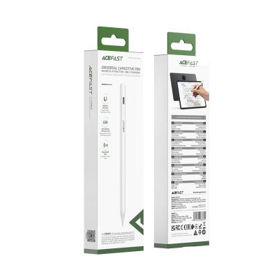 6. Acefast V1 Universal-Kapazitivstift mit 2 austauschbaren Spitzen – Weiß
