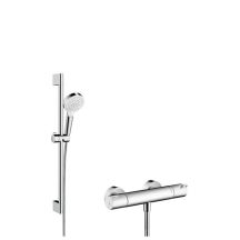 Hansgrohe Crometta Brusersystem mit 65 cm Vario Brusesat und Ecostat 1001 CL Thermostatarmatur für Frembygning