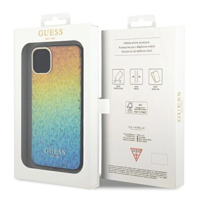 8. Guess IML Faceted Mirror Disco Iridescent Hülle für iPhone 11 / Xr – mehrfarbig