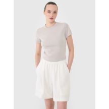 Schmales geripptes Damen-T-Shirt 4F 4FRSS25TTSHF2696-83S