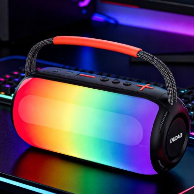 7. Dudao Y21 Kabelloser Lautsprecher mit RGB-Hintergrundbeleuchtung, Bluetooth 5.3 – Schwarz