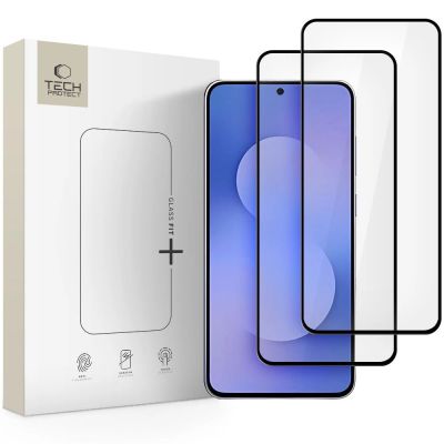 Tech-Protect Glass Fit+ 2er-Pack Panzerglas für Samsung Galaxy S25 FE - Schwarz
