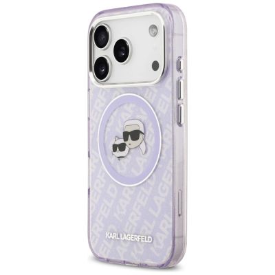 2. Karl Lagerfeld IML Glitter Karl & Choupette Heads Logo MagSafe Case für iPhone 17 Pro - Lila