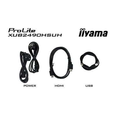 14. Monitor Iiyama TFT XUB2490HSUH IPS 24''//HDMI/DP/USB/Webcam/hoev - Flachbildschirm - 60,5 cm
