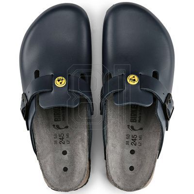 8. Birkenstock Boston ESD Blue Damen Clogs Naturleder schmale Hausschuhe (0061388)