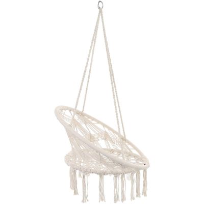 6. Durchbrochene Hängematte, Hängesessel „Storchennest“, 80 x 60 cm, Weiß, Neues Design