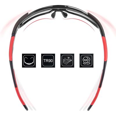 6. Rockbros 10182 polarisierende Fahrradbrille – rot