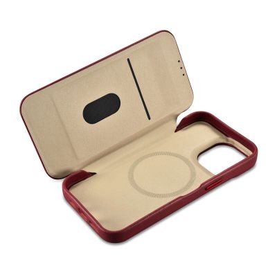 16. iCarer CE Premium Leather Folio Case iPhone 14 Pro Max Magnetic Flip Cover MagSafe Rot (WMI14220716-RD)
