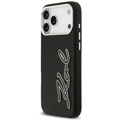 2. Karl Lagerfeld FW Grained Signature Logo Case für iPhone 17 Pro Max - Schwarz