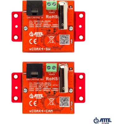 Satz aktiver Konverter für Ethernet- und PoE-Übertragung ATTE xCOAX4-SET
