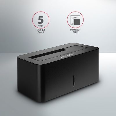 3. Axagon ADSA-SN Festplatten-Dockingstation, USB 3.2 Gen 1 (3.1 Gen 1) Type-A, Schwarz