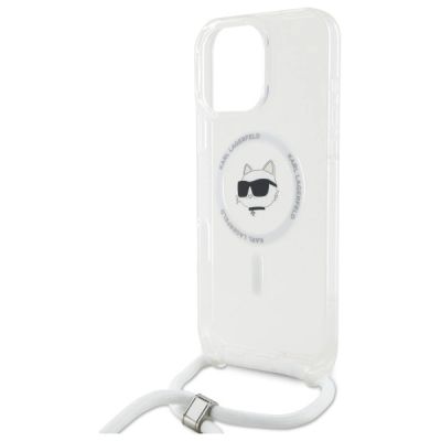 5. Karl Lagerfeld IML Choupette Head & Cord Magsafe Hülle für iPhone 16 Pro Max – Transparent