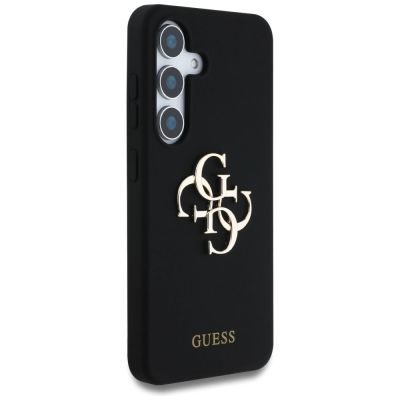 4. Guess Silikon Big 4G Logo Bottom Script Hülle für Samsung Galaxy S25 - Schwarz