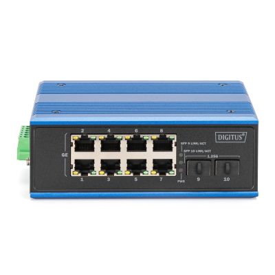 4. Industrieller Ethernet-Switch 8+2 -Port Gigabit PoE-Switch 8 Port GE PoE RJ45, 2 GE SFP-Port
