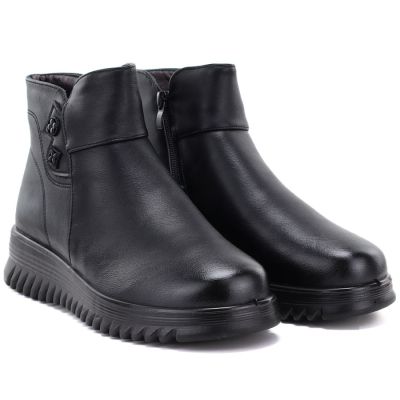 4. Bequeme Damen-Ankle-Boots mit Keilabsatz, schwarz, Potocki PT16396