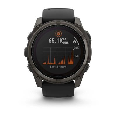 8. Garmin Fenix 8 Solar Saphir Titan Carbon Grau DLC Schwarz Uhr