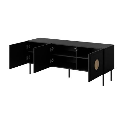 2. PALAZZO TV-Schrank 150x42x60 schwarz + Eichenholz