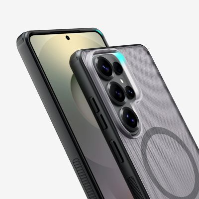 12. Nillkin Super Frosted Shield Pro Magnetische Hülle, kompatibel mit MagSafe für Samsung Galaxy S26 Ultra – Transparentes Schwarz