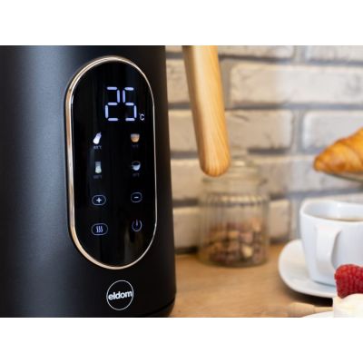 7. ELDOM KABELLOSER WASSERKOCHER MIT TEMPERATURREGELUNG C550 SCHWARZ 5 GESPEICHERTE PROGRAMME: 40, 70, 80, 90, 100°C (KUNSTSTOFF + EDELSTAHL)