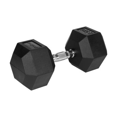 HEX 25 kg gummierte Gusseisen-Hantel REBEL ACTIVE