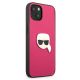 4. Karl Lagerfeld Leder Ikonik Karl's Head Metallhülle für iPhone 13 mini - Rosa