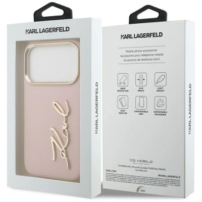 8. Karl Lagerfeld Karl Script Logo iPhone 17 Pro Hülle - Rosa