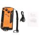 50. Extralink Solar-Notfallradio mit Kurbeldynamo-Powerbank (4000 mAh) und SOS-Taschenlampe SR-4000, tragbar, analog, Schwarz/Orange