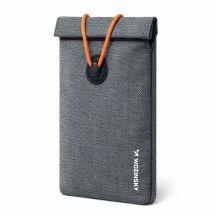 Wozinsky WPB-R12 RFID-blockierende Handyhülle mit Klappe und Trageband, 21,5 x 12 cm – Grau
