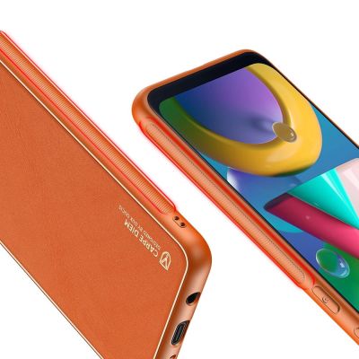 8. Dux Ducis Yolo elegantes Cover aus ökologischem Leder für Samsung Galaxy M30s orange