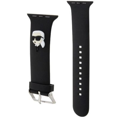 3. Karl Lagerfeld 3D Rubber Karl Head Strap für Apple Watch 38/40/41 mm – Schwarz
