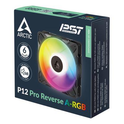7. ARCTIC Freezer P12 Pro Reverse A-RGB - 3er-Pack Computergehäuselüfter 12 cm Schwarz 3 Stück.