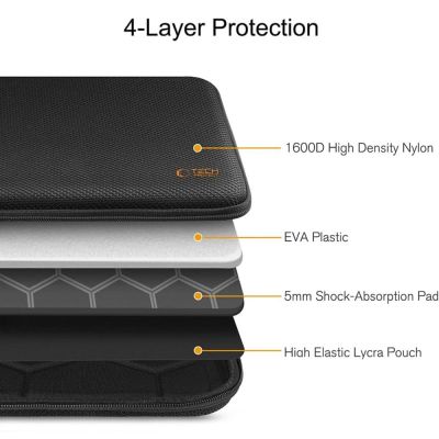 8. Tech-Protect Hartschalenetui für 15-16-Zoll-Laptops – Schwarz und Orange