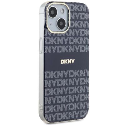 4. DKNY IML Mono & Stripe MagSafe Hülle für iPhone 15 / 14 / 13 – Blau